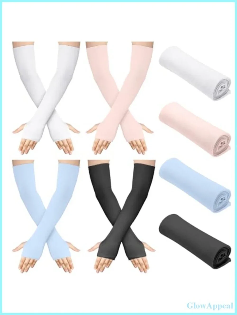 4 Pack Sun Gloves for Women UV Protection Fingerless Modal Cotton Driving Gloves